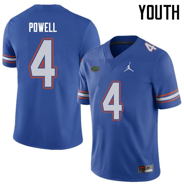 Youth NCAA Florida Gators Brandon Powell #4 Stitched Authentic Jordan Brand Royal College Football Jersey KWZ3165CE